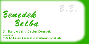 benedek belba business card